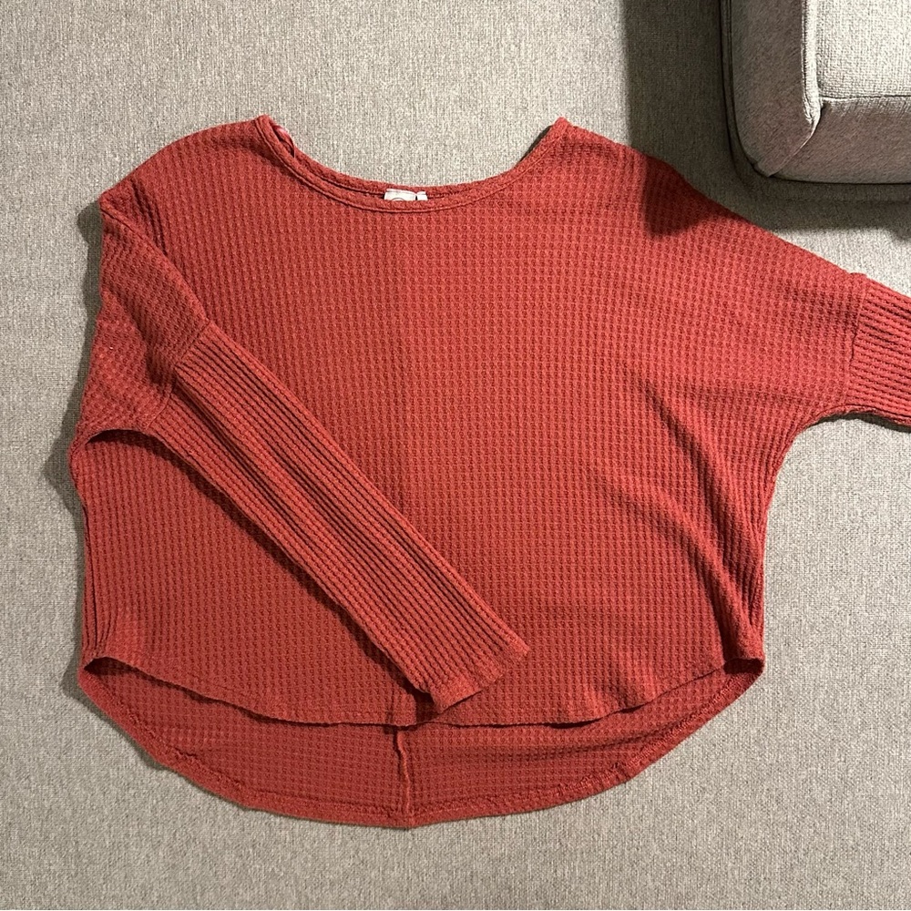 Women's Red Long Sleeve Top